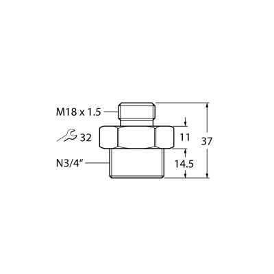 Адаптер ввинчиваемый Turck FAA-34-1.4571 