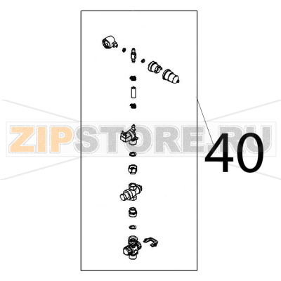 Water intake unit Angelo Po FX101E1 Water intake unit Angelo Po FX101E1Запчасть на деталировке под номером: 40