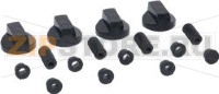 SET OF 4 BLACK GAS KNOBS