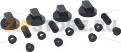 SET OF 4 BLACK GAS KNOBS 