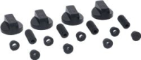 SET OF 4 BLACK GAS KNOBS