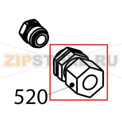 Nozzle holder Tecnoinox PF105GG7 Nozzle holder Tecnoinox PF105GG7Запчасть на деталировке под номером: 520