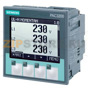 Многофункциональное измерительное устройство SENTRON PAC3200, с ЖК дисплеем, размер панели 96x96 мм, напряжение питания 95 … 240 В АС, 110 … 340 В DC, измерительные входы Ue макс. 3 AC 690/400 В, Ie:  /1 A или /5 A винтовые присоед. клеммы Siemens 7KM2112 