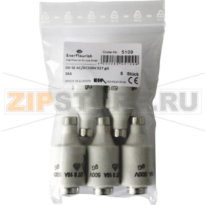Предохранитель Diazed DII, 16 А, 500 В, 5 шт GAO 5109B 