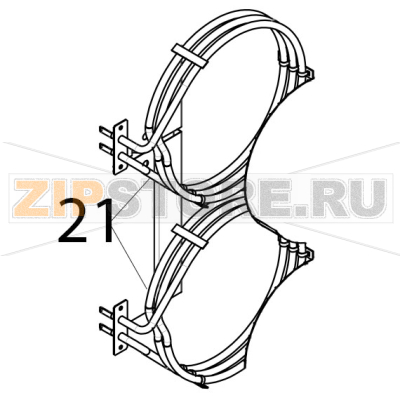 Resistenza circolare corazzata 230 V, 4000 W Tecnoeka KF 981 UD Resistenza circolare corazzata 230 V, 4000 W Tecnoeka KF 981 UDЗапчасть на деталировке под номером: 21