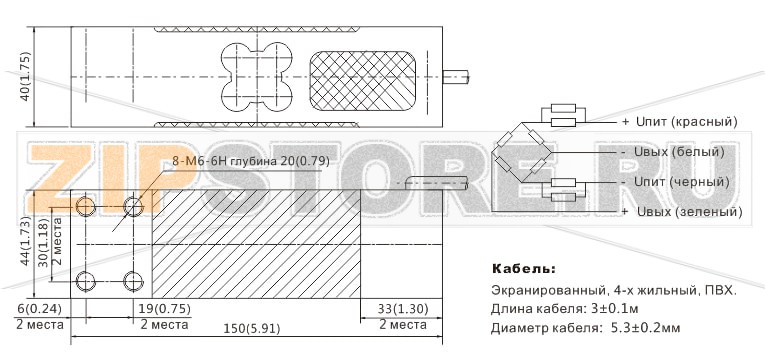 Тензодатчик Zemic L6E3-C3-200kg-3B Тензометрический датчик веса одноточечный Zemic L6E3-C3-200kg-3BНагрузка: 200 kg  Материал исполнения: алюминиевый сплав  Класс защиты: IP65