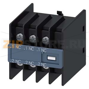 МОДУЛЬ БЛОК-КОНТАКТОВ, 3НЗ: 1НЗ, 1НЗ, 1НЗ, Д. ВСПОМ. КОНТАКТОРОВ И КОНТАКТОРОВ ДЛЯ КОММУТАЦИИ ЭЛЕКТРОДВИГАТЕЛЕЙ, ТИПОРАЗМЕР S00 И  S0, ВЫВОДЫ ПОД КОЛЬЦЕВЫЕ КАБЕЛЬНЫЕ НАКОНЕЧНИКИ DIN EN 50012 И DIN EN 50005 Siemens 3RH2911-4HA03 
