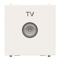 Механизм ТВ розетки, двухмодульный, альпийский белый ABB 2CLA225070N1101