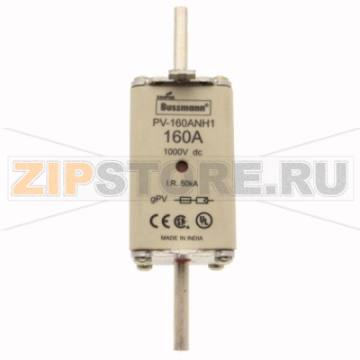 Предохранитель, 160 A, DC 1000 В, 50 кА, NH1, gPV, UL PV, UL, IEC Eaton FUSE 160A 1000V DC PV SIZE 