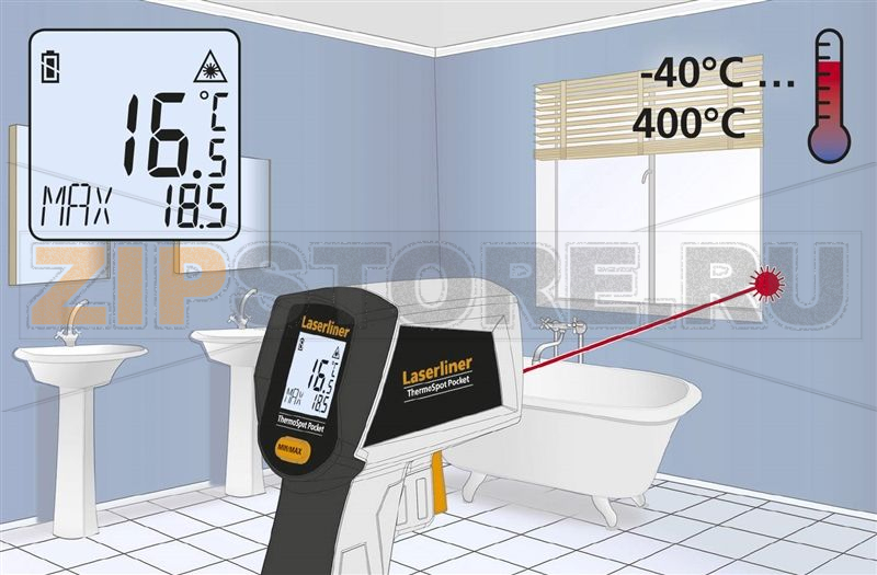 Термометр инфракрасный, от -40 до 400°C Laserliner ThermoSpot Pocket 