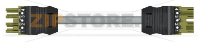 pre-assembled interconnecting cable; Eca; Socket/plug; 4-pole; Cod. B; H05VV-F 4 x 1.0 mm; 8 m; 1,00 mm; light green Wago 771-9994/005-805 Protected against mismating and maintenance-freeAdditional variable coding is possible.Components can be clearly printed on and color-coded to meet custom requirements....