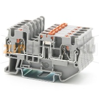 Клемма проходная Push-in, серая CHIKU RPV 4-MT