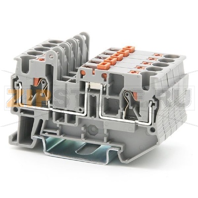 Клемма проходная Push-in, серая CHIKU RPV 4-MT 