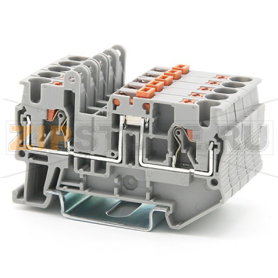 Клемма проходная Push-in, серая CHIKU RPV 4-MT 