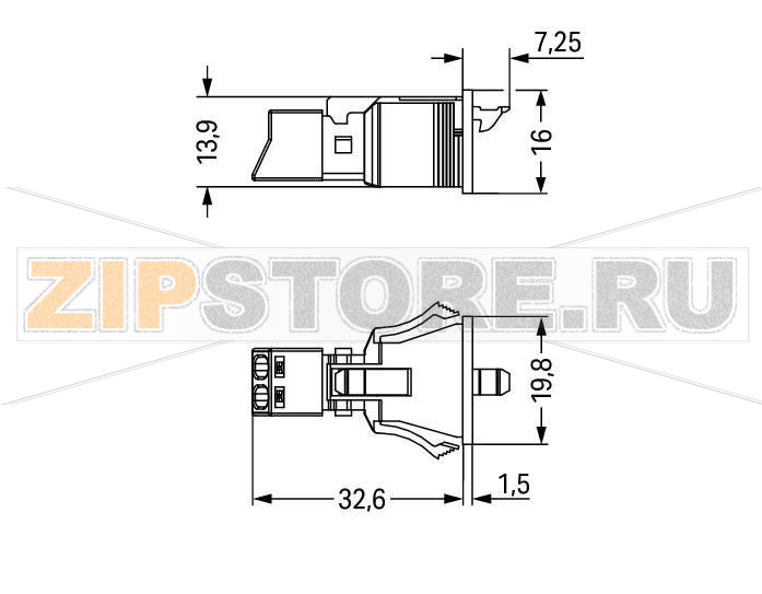 Snap-in socket; 2-pole; Cod. A; 1,50 mm; white Wago 890-722 Protected against mismating and maintenance-freePush-in CAGE CLAMP® spring pressure connection technology allows solid conductors to be simply pushed into a unit.Low profile with 4.4 mm pole spacingWhen assembled, the installation connectors comply with IP40 and are suitable for easily accessible areas....