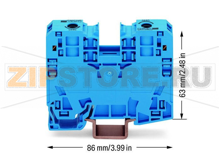 POWER CAGE CLAMP 2-проводные проходные клеммы; 35 мм; боковые маркировочные разъемы; только на рейке DIN 35 x 15; POWER CAGE CLAMP; 35,00 mm; синие Wago 285-134 