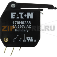 Микровыключатель, 5 A, AC 250 В, IEC наконечники 2, 8x0,5 мм Eaton MICROSWITCH T1 5A 250V 000-3