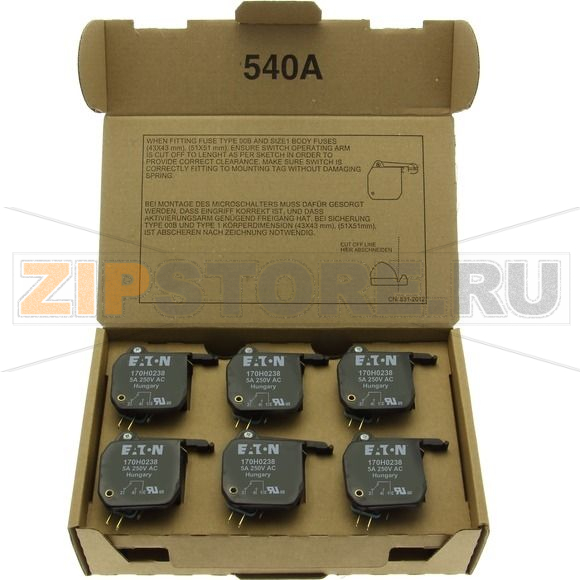 Микровыключатель, 5 A, AC 250 В, IEC наконечники 2, 8x0,5 мм Eaton MICROSWITCH T1 5A 250V 000-3 