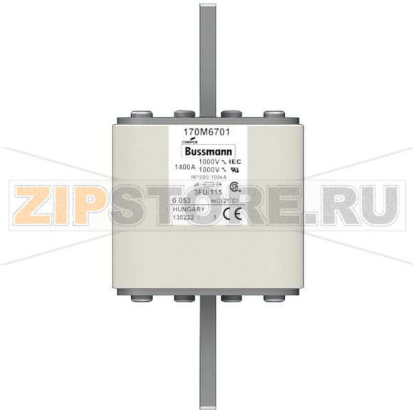 Предохранитель, 1250 A, AC 1000 В, 100 кА, size 3, 76x92x159 мм, aR, IEC UL Eaton FUSE 1250A 1 