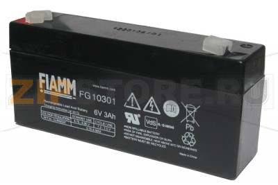 FIAMM FG 10301 Герметичные необслуживаемые аккумуляторы (АКБ) FIAMM FG 10301 Напряжение - 6 В; Емкость - 3 Ач; Габариты: длина 134 мм, ширина 33 мм, высота 60 мм, вес: 0,6 кг