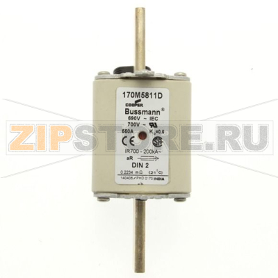 Предохранитель, 550 A, AC 690 В, 200 кА, aR, DIN, IEC Eaton FUSE 550A 690V aR DIN 2 HSDNH 
