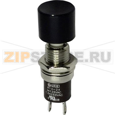 Кнопка 250 В/AC, 1.5 А, 1 x вкл/выкл, без фиксации, 1 шт TRU Components TC-R13-24B2-05BK 