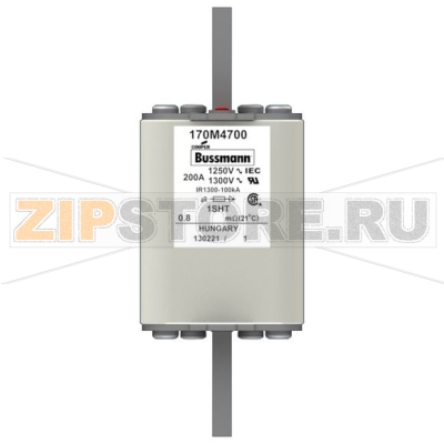 Предохранитель, 200 A, AC 1250 В, 100 кА, size 1, 53x63x135 мм, aR, IEC Eaton FUSE 200A 1250V 1 