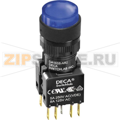 Кнопка 250 В/AC, 5 А, 1 x выкл/вкл, без фиксации, IP65, 1 шт DECA ADA16S6-MR1-B2KB 