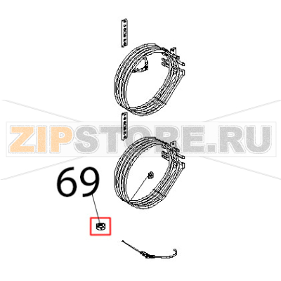 Supporto sonda al cuore con cava Unox XBC 604P Supporto sonda al cuore con cava Unox XBC 604PЗапчасть на деталировке под номером: 69