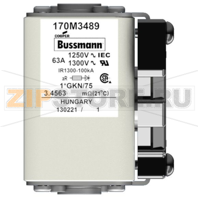 Предохранитель, 63 A, AC 1250 В, 100 кА, size 1, 45x59x81 мм, aR, IEC UL Eaton FUSE 63A 1250V 