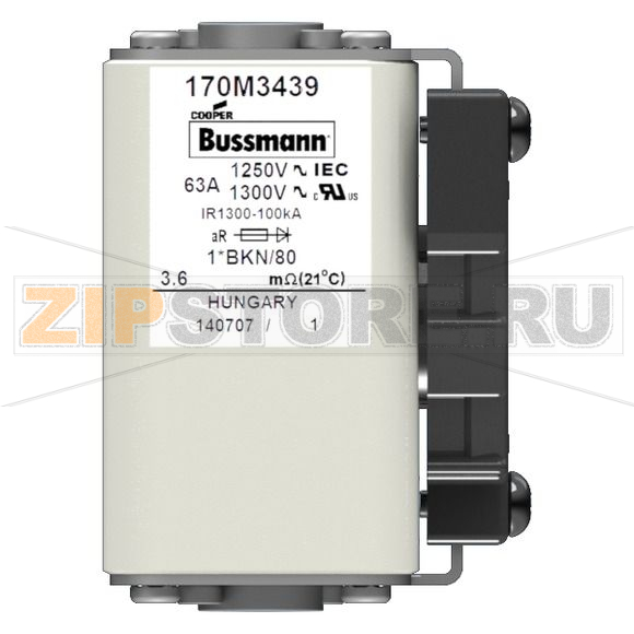 Предохранитель, 63 A, AC 1250 В, 100 кА, size 1, 45x59x81 мм, aR, IEC UL Eaton FUSE 63A 1250V 