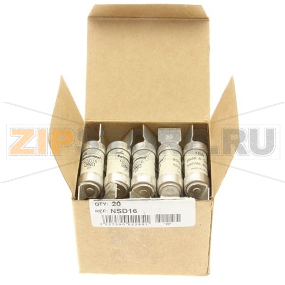 Предохранитель, 16 A, AC 550 В, 80 кА, BS88/F1, 14x59 мм, gL/gG, BS Eaton 16AMP 550V AC BS88 FUSE 
