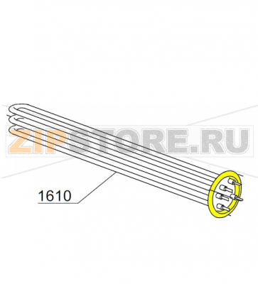 Тэн бойлера 6000Вт 220/380В DIHR HT 11 Тэн бойлера 6000Вт 220/380В DIHR HT 11Запчасть на деталировке под номером: 1610Название запчасти на английском языке: 6/6,53KW 230/240/3 heating element DIHR HT 11