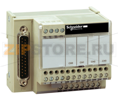 Модуль ввода/вывода с клемнным блоком, SUB-D15, 4 канала Schneider Electric ABE7CPA21 