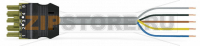 Кабель соединительный; Eca; розетка/открытая; 5-полюсов; код. B; 1 м; 1,00 mm; светло-зеленые Wago 771-9995/105-105