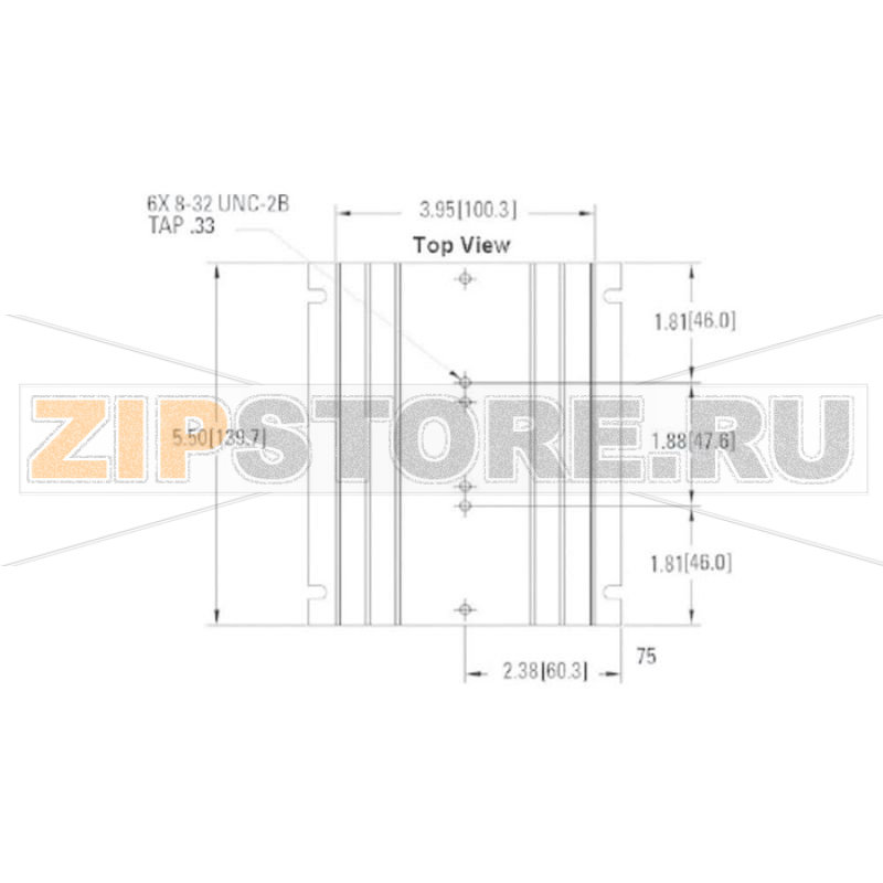 Радиатор 0.7 К/Вт, 139.7x120.1x66.8 мм, 1 шт Crydom HS072 