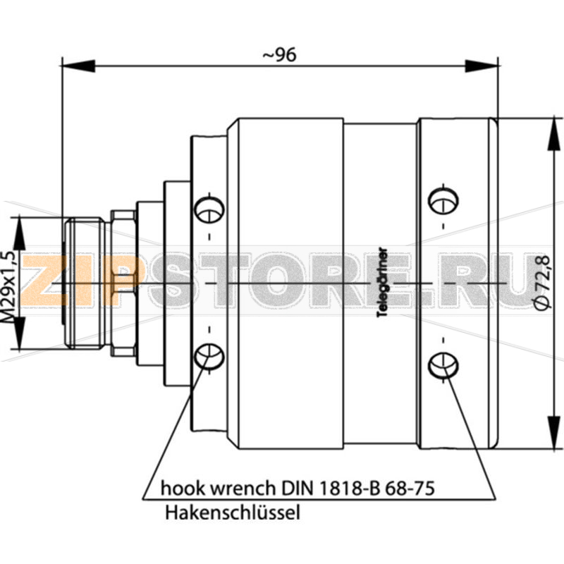 Разъем DIN 7-16, 50 Ом, 1 шт Telegärtner J01121A0174 