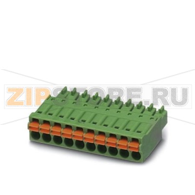 Вилочная часть Phoenix Contact FMC 1,5/11-ST-3,5 Номинальный ток: 8 А, Расчетное напряжение (III/2): 160 В, Полюсов: 11, Размер шага: 3,5 мм, Технология подключения: Пружинные зажимы, Цвет: зеленый, Поверхность контакта: олово.Минимальный заказ: 50 шт.Упаковка: 50 шт.