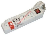 BLOC 4 PRISES 10/16A + INTERRUPTEUR