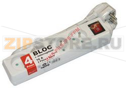 BLOC 4 PRISES 10/16A + INTERRUPTEUR 