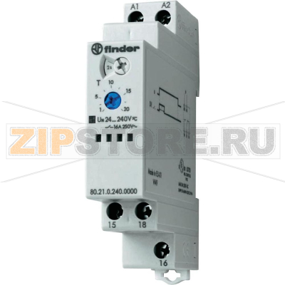 Реле времени, 0.1 с - 20 ч Finder 80.21.0.240.0000 