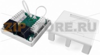 Hyperline SB1-2-8P8C-C5e-WH Розетка компьютерная RJ-45(8P8C), категория 5e, двойная, внешняя, Dual IDC