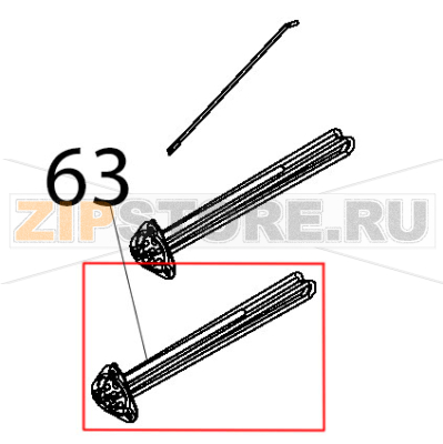 Resistenza 6000 Вт flangia triangolare Teikos TS983 Resistenza 6000 Вт flangia triangolare Teikos TS983Запчасть на деталировке под номером: 63