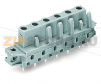 MCS MIDI Classic Розетка под пайку THT; 0.6 x 1.0 mm solder pin; прямые; зажимное кольцо; Шаг контактов 7,5 мм; 7-пол.; серые Wago 232-737/031-000