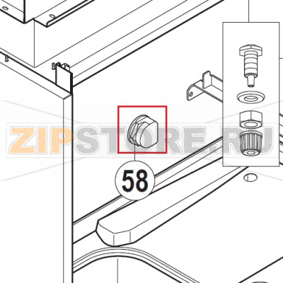 Nut Hobart UXT-10A                                     Nut Hobart UXT-10AЗапчасть на сборочном чертеже под номером: 58Название запчасти на немецком языке языке: Nut Hobart UXT-10A