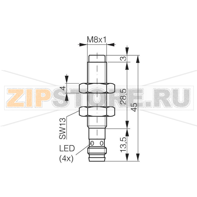 Датчик индуктивный 10-30 В/DC, M8 Contrinex DW-AS-613-M8-001 