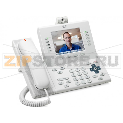 IP-видеотелефон 48 В/DC, 2xGE (PoE), 5 линий, SIP, RJ-45, 640х480 пкс Cisco CP-9951-W-CAM-K9 