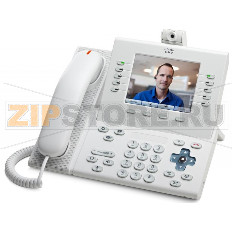 IP-видеотелефон 48 В/DC, 2xGE (PoE), 5 линий, SIP, RJ-45, 640х480 пкс Cisco CP-9951-W-CAM-K9 