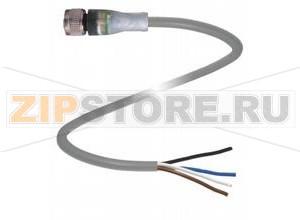 Кабель датчика-исполнительного устройства Female connector V1-G-E2/E3-10M-PUR Pepperl+Fuchs Описание оборудованияFemale cordset, M12, LED