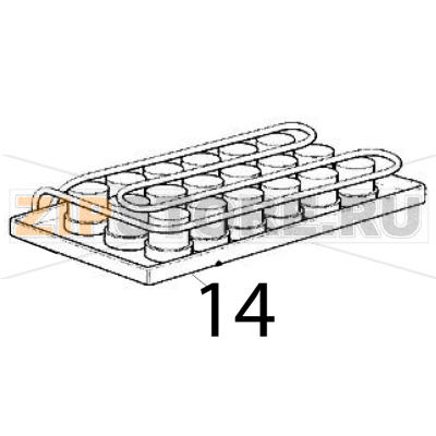 Assieme evaporatore, grande Scotsman B 40 Assieme evaporatore, grande Scotsman B 40Запчасть на деталировке под номером: 14